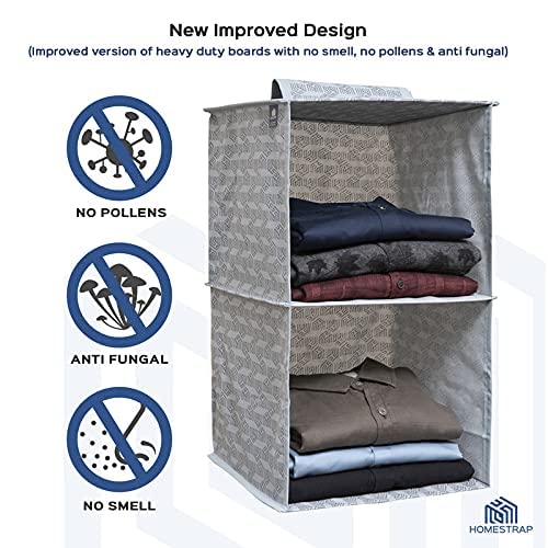 2 Shelf Hanging Organizer | Foldable Wardrobe Clothes Organizer