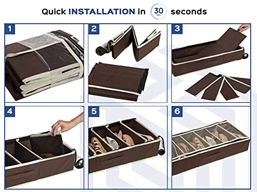 6 Section Footwear Underbed Organizer | Foldable
