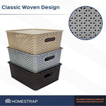 Set Of 3, Plastic Storage Organizers | Baskets With Lid