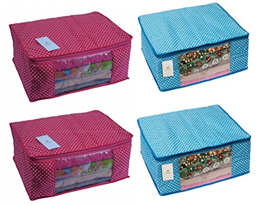 3 layer Cotton Quilted Saree Cover | Clothes Organizer