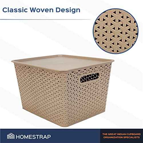 Set Of 3, Plastic Storage Organizers | Baskets With Lid