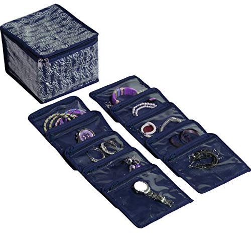 1 Jewellery Organizer with 10 Transparent Pouch Storage bag