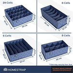 Set of 4 Drawer Organizer for Undergarments, Socks, Scarfs & Tie