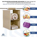2 Shelf Hanging Organizer | Foldable Wardrobe | Closet Clothes Organizer