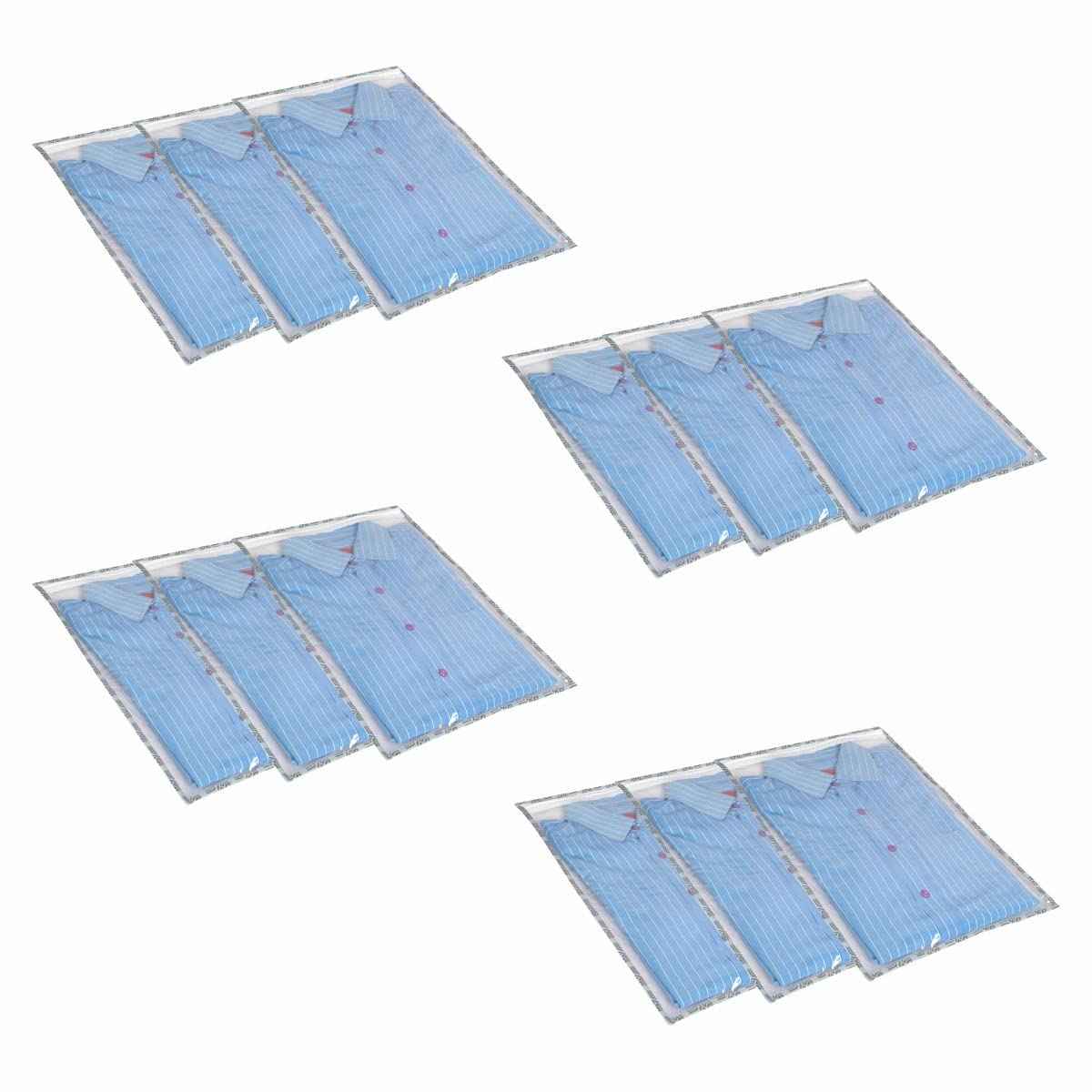 Set of 12, Transparent Single Shirt Cover with Zip Closure
