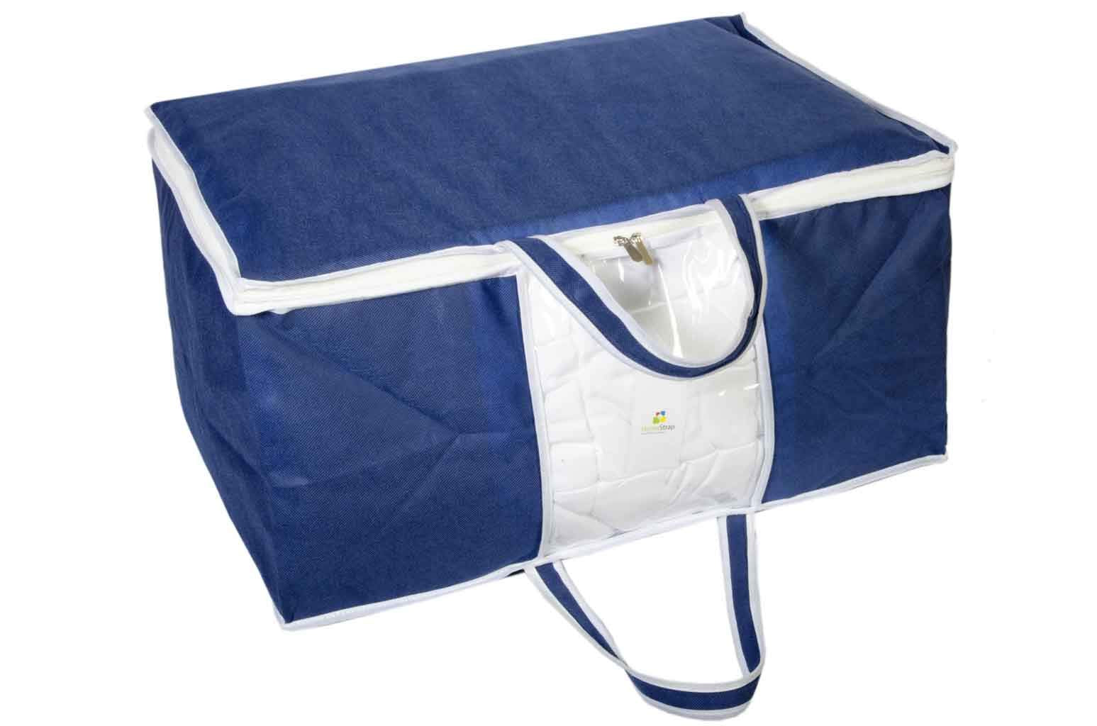 Underbed Organizer | Blanket, Pillow Storage Bag | Front Handle