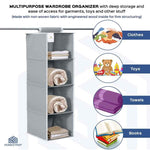 4 Shelf Hanging Organizer | Foldable Wardrobe\Closet Clothes Organizer