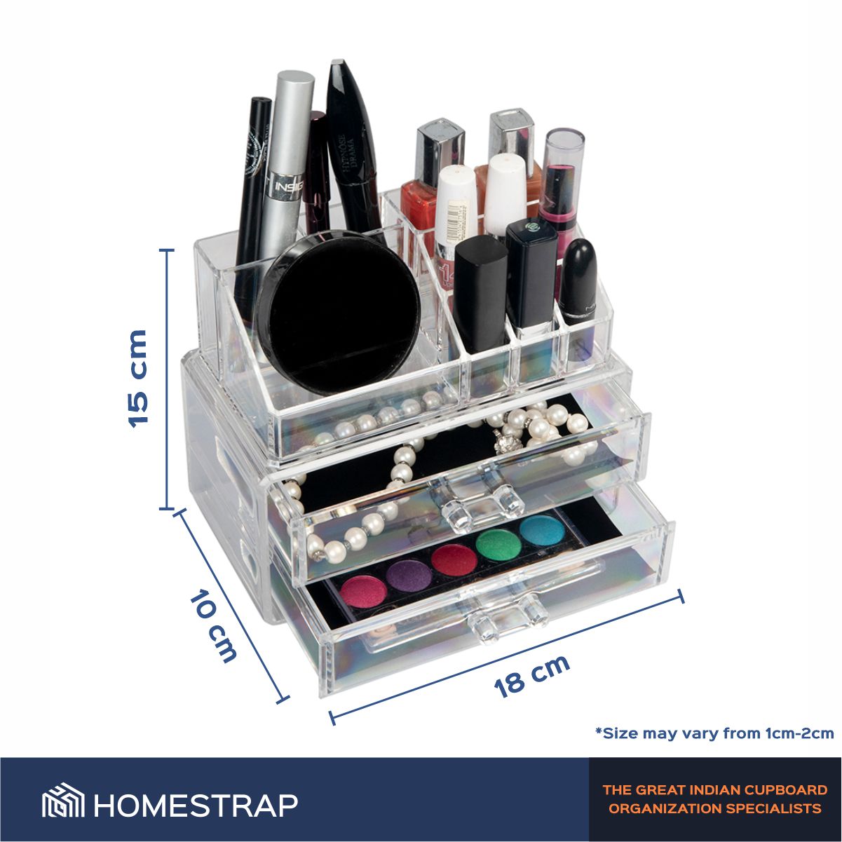 Cosmetic/ Makeup Organizer Storage with 2 Small Drawers