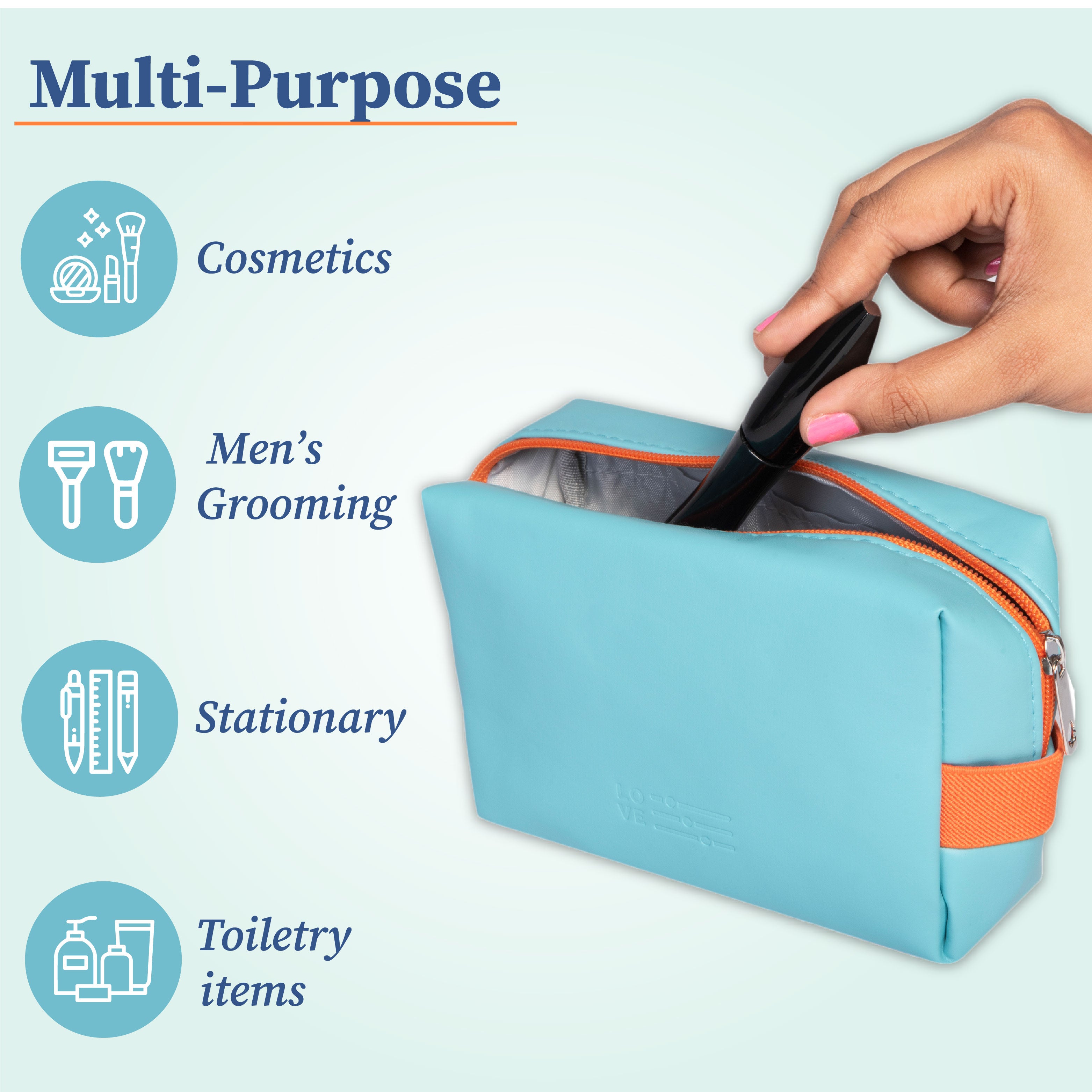 Carry All Case | Cosmetic or Makeup Organizer | Toiletry Bag | Small