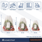 Fridge Vegetable Storage Bag | Drawstring Closure | White - Homestrap