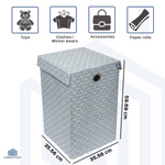 Laundry Basket with Lid Closure | Foldable | Grey - Homestrap