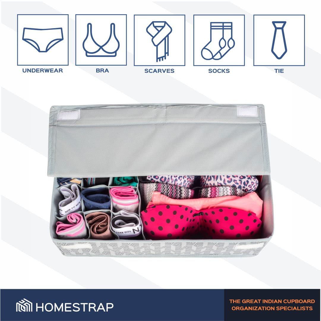 Undergarment Organizer with Lid Closure