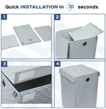 Laundry Basket with Lid Closure | Foldable | Grey - Homestrap
