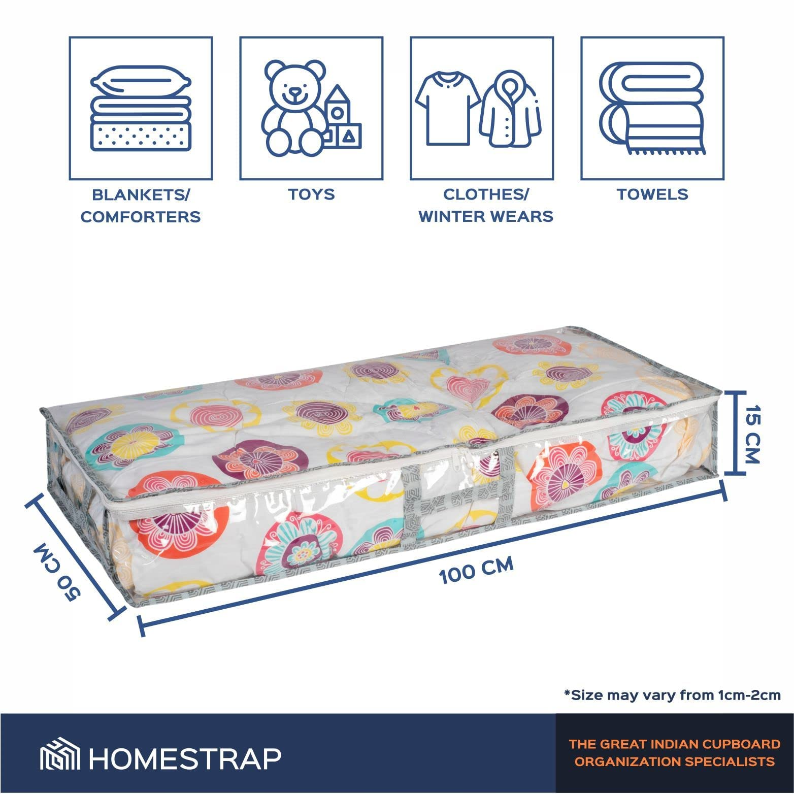 Transparent Underbed Organizer | Blanket, Pillow Storage Bag
