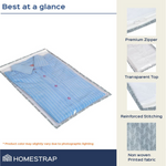 Set of 12, Transparent Single Shirt Cover with Zip Closure - Homestrap
