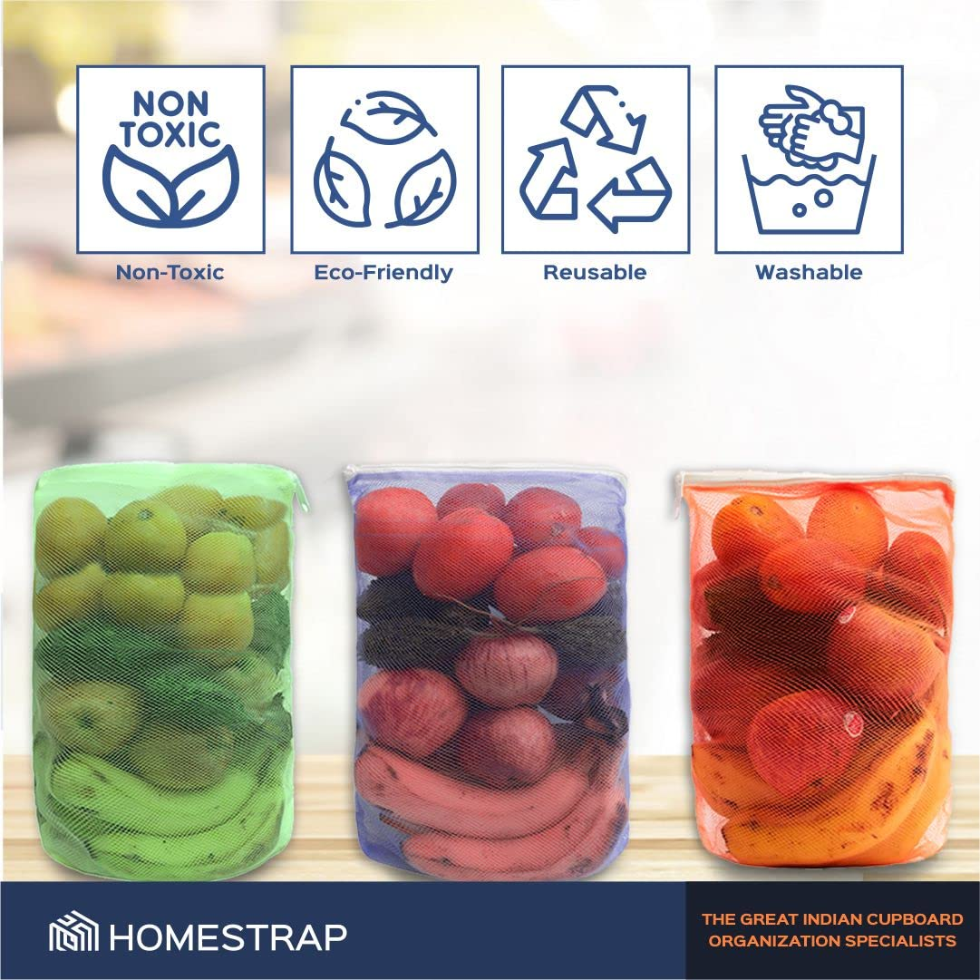 Multicolor Mesh Vegetables Bags - Homestrap