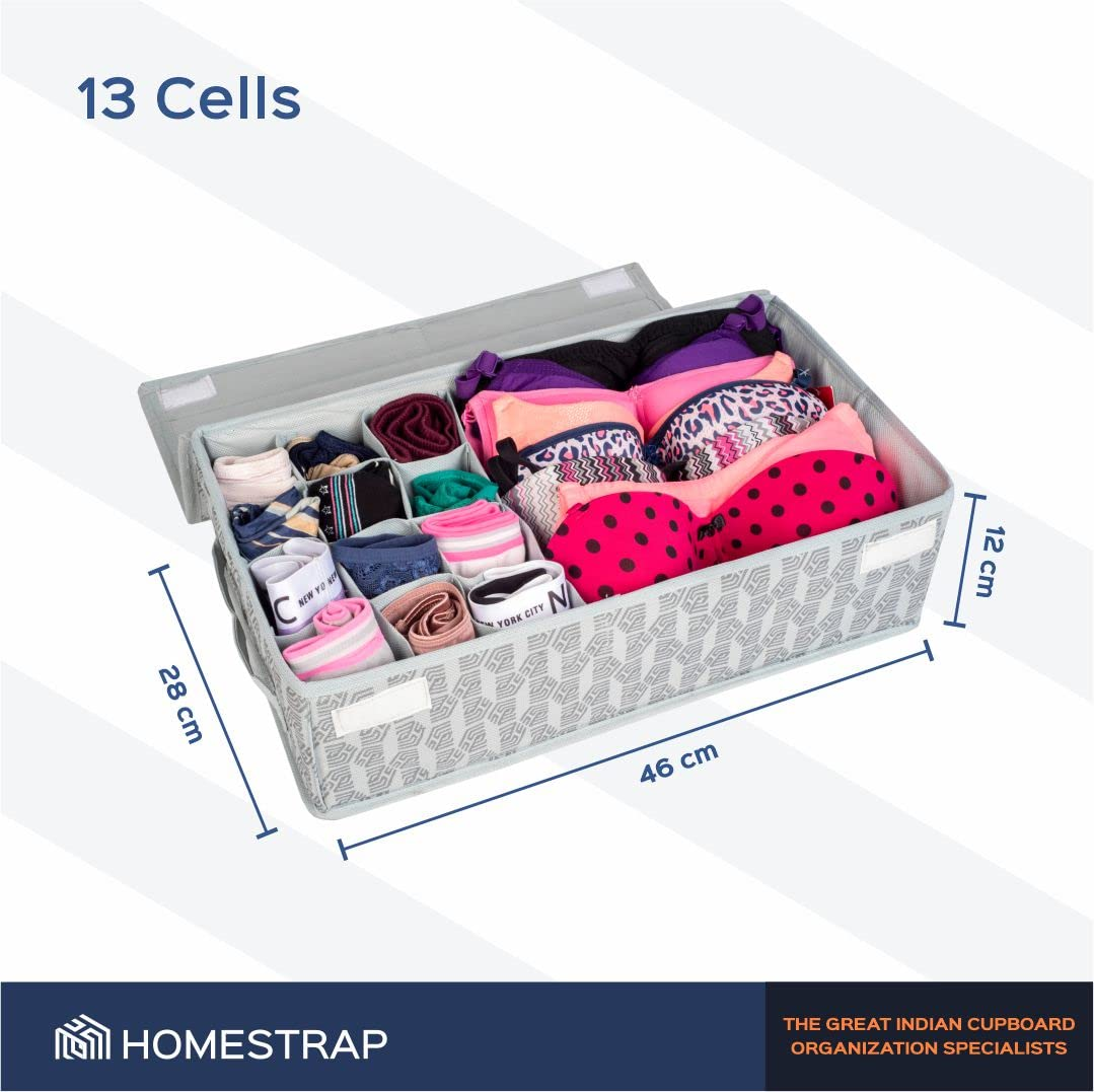 Undergarment Organizer with Lid Closure